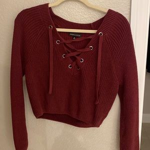 Kendall and kylie Cropped Knit Sweater